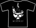 qrstuvr logo on black tee
